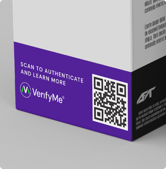 VerifyMe Authenticate QR Code example on box